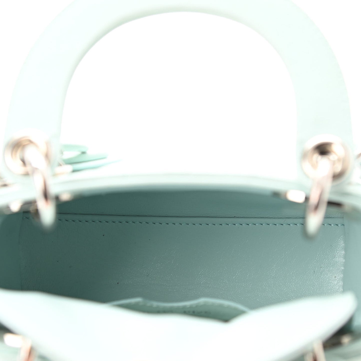 Lambskin Cannage Micro Lady Dior Turquoise