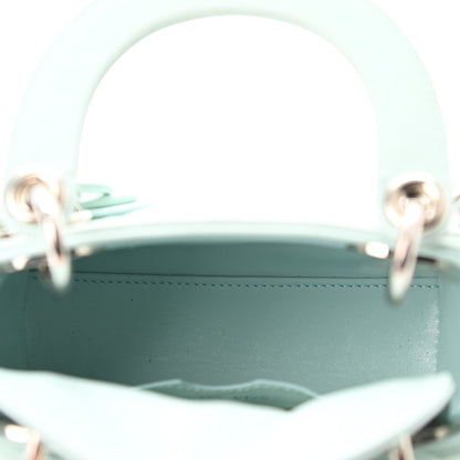 Christian Dior Lambskin Cannage Micro Lady Dior Turquoise 4 of 10