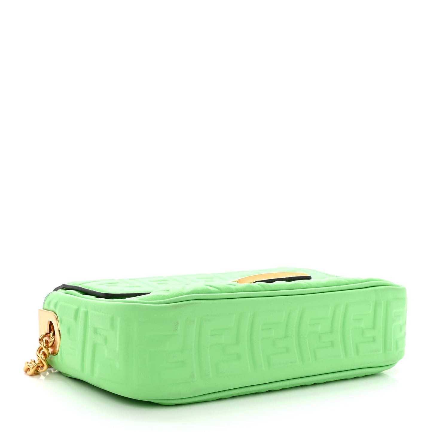 Nappa Small FF Embossed Midi Chain Baguette Edamame