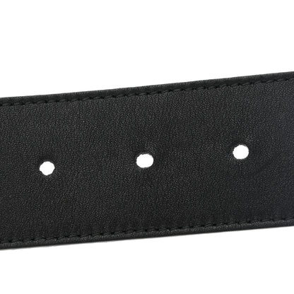 Gucci Moon Calfskin Pearl Double G 40mm Belt 95 38 Black Cream 4 of 5