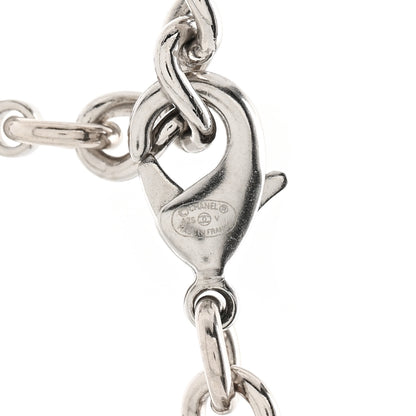 Chanel Metal CC Short Chain Necklace Silver 5 of 6