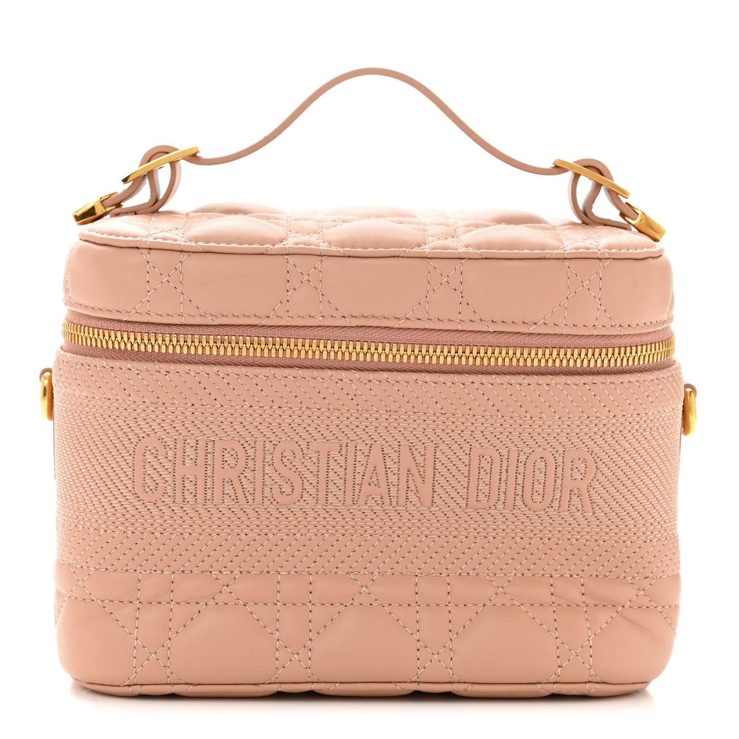 Lambskin Cannage Small Diortravel Vanity Case Rose Des Vents