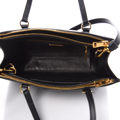 Prada Saffiano Mini Double Zip Tote Black 5 of 9