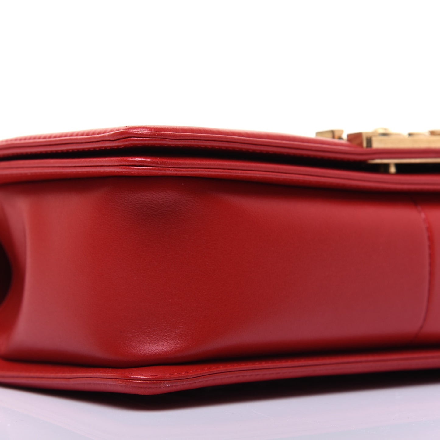 Lambskin Quilted Medium Boy Flap Red