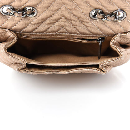 Chanel Metallic Aged Calfskin Chevron Small Bubble CC Flap Gold 5 of 11