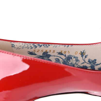 Gucci Vernice GG Victoire 55mm Loafer Pumps 38.5 Hibiscus Red 9 of 11