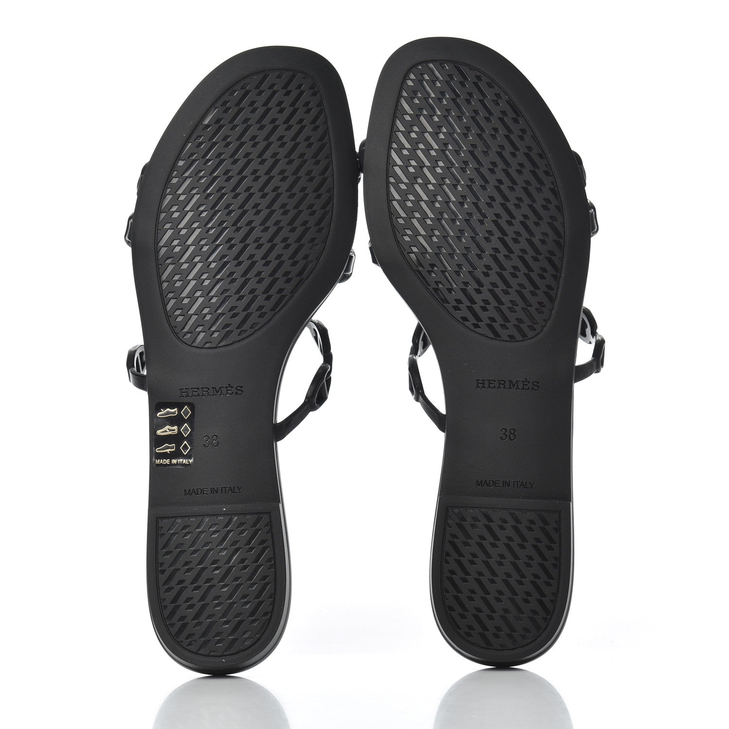 Hermes Rubber Chaine d'Ancre Rivage Sandals 38 Black 5 of 9