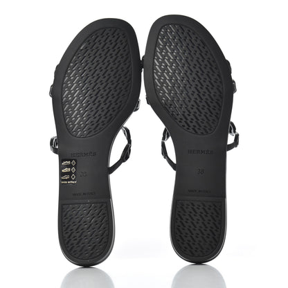 Hermes Rubber Chaine d'Ancre Rivage Sandals 38 Black 5 of 9