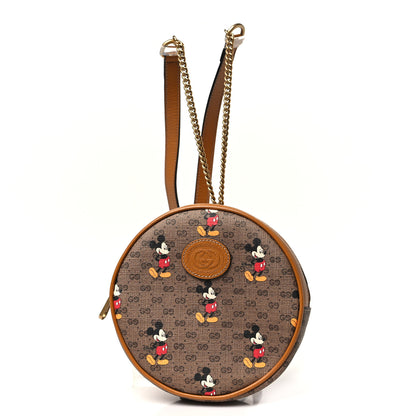 Gucci X DISNEY Mini Vintage GG Supreme Monogram Mickey Mouse Round Backpack Beige Vintage Sun Oil 1 of 10