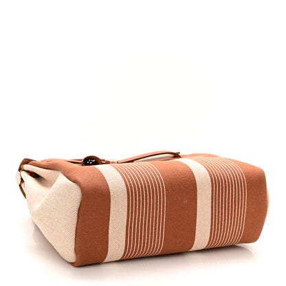 Hermes Vache Hunter Toile H Vibration Herbag Zip Retourne 31 PM Fauve Ecru Beige 4 of 12