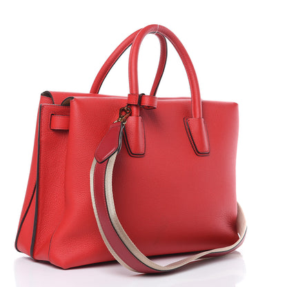 MCM Grained Calfskin Large Milla Tote Red 3 of 10