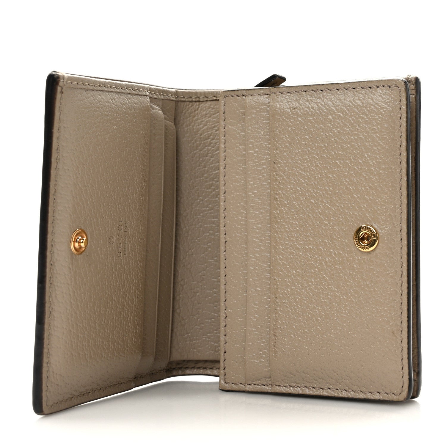 Gucci GG Supreme Monogram Textured Dollar Calfskin Web Ophidia Card Case Beige Mystic White Oatmeal 5 of 6