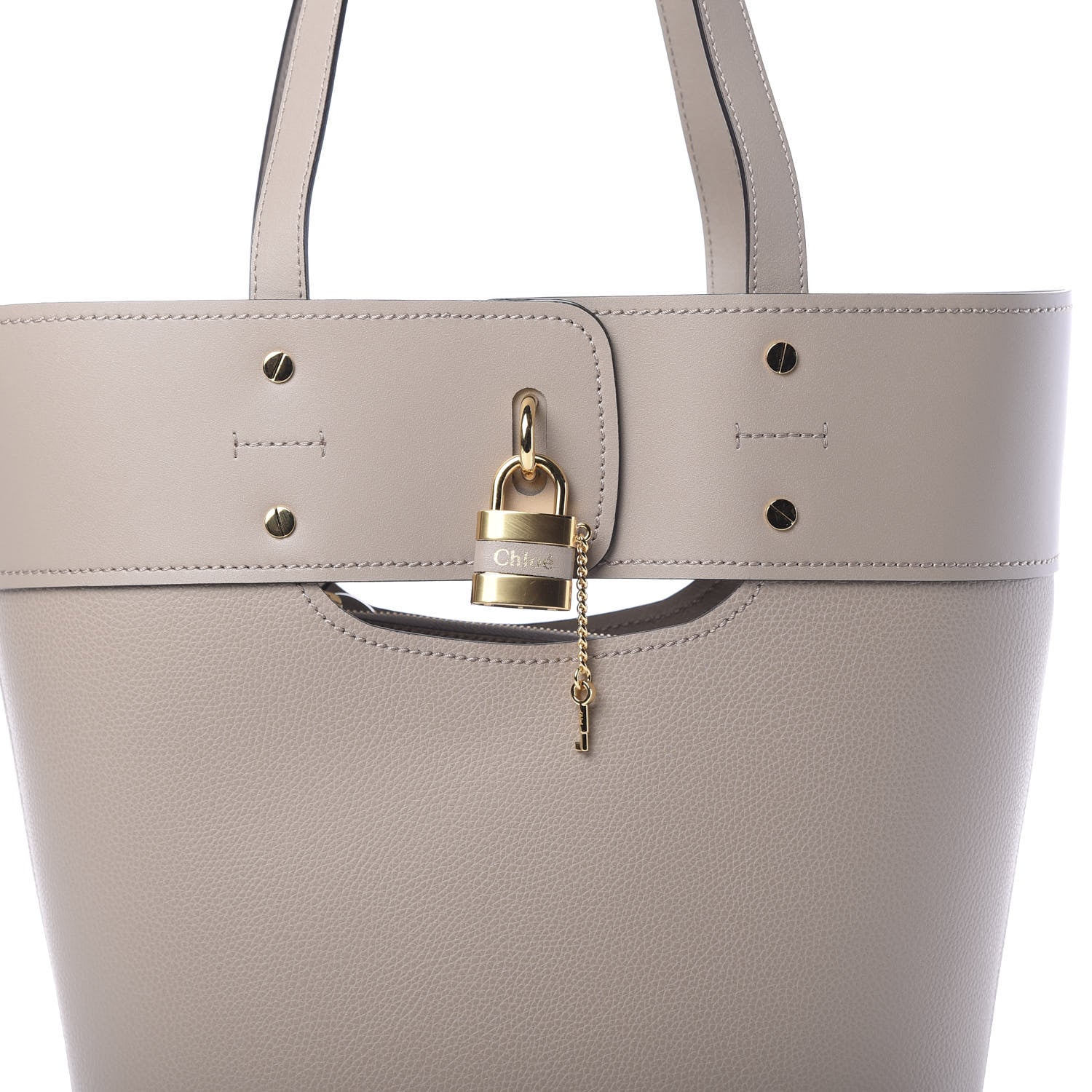 Chloe Smooth Grained Calfskin Small Aby Tote Motty Grey 7 of 10