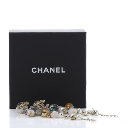 Chanel Crystal Pearl Beaded CC Long Drop Earrings Multicolor 5 of 5