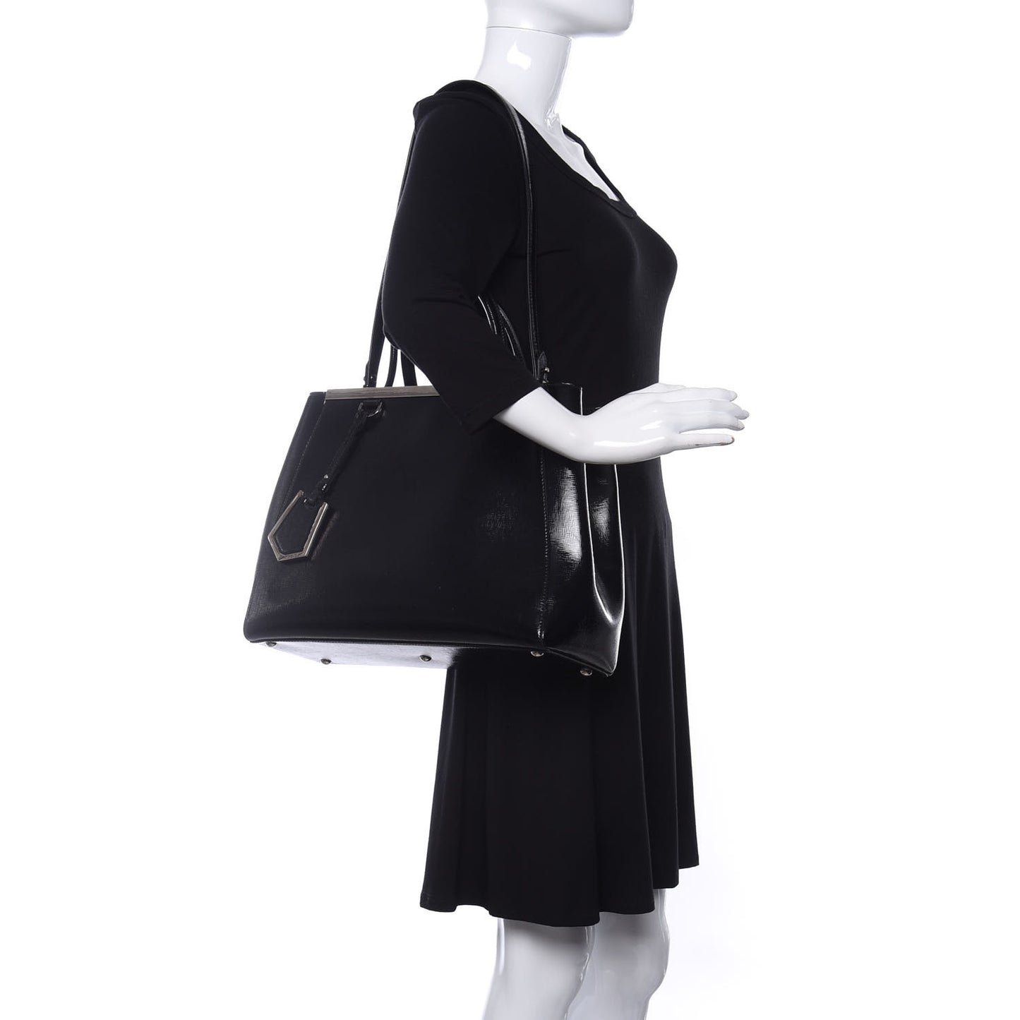 Patent Vitello Elite Regular 2Jours Tote Black