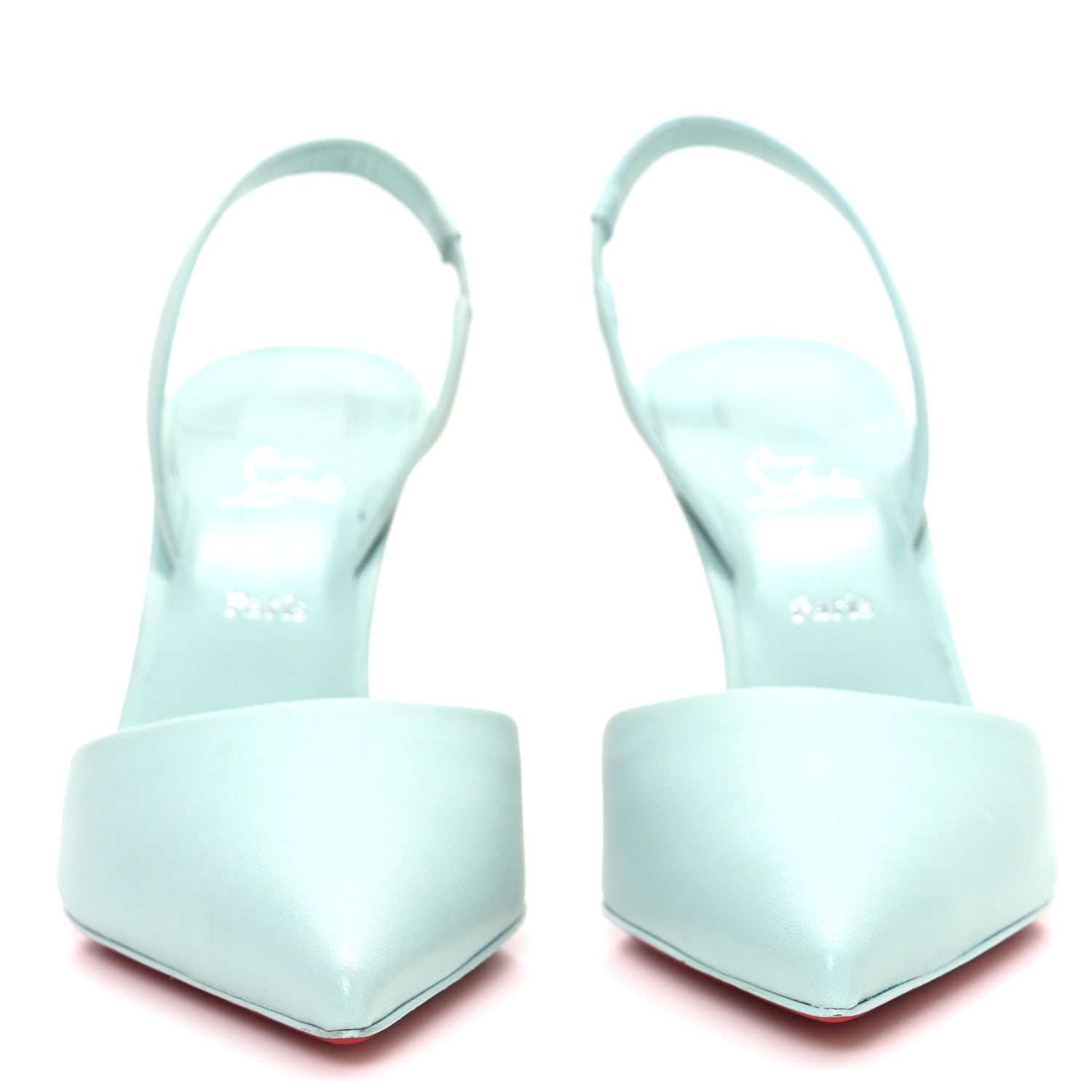 Christian Louboutin Nappa Apostropha 80 Slingback Pumps 38.5 Iceberg 3 of 10