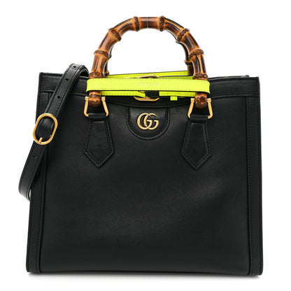 Gucci Calfskin Small Diana Tote Bag Black Yellow Fluo 1 of 19