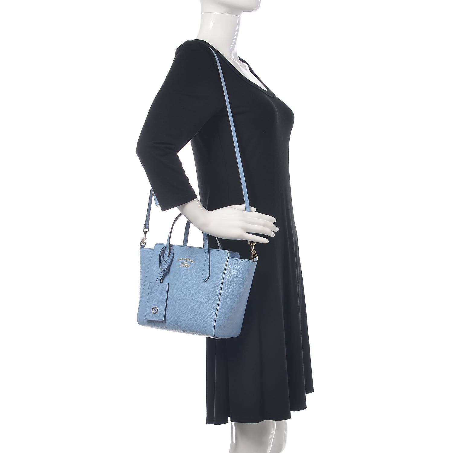 Gucci Dollar Calfskin Mini Swing Top Handle Bag Mineral Blue 2 of 9
