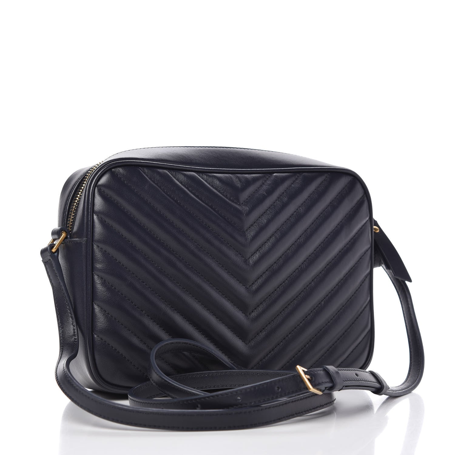 Saint Laurent Calfskin Matelasse Monogram Lou Camera Bag Navy 3 of 11