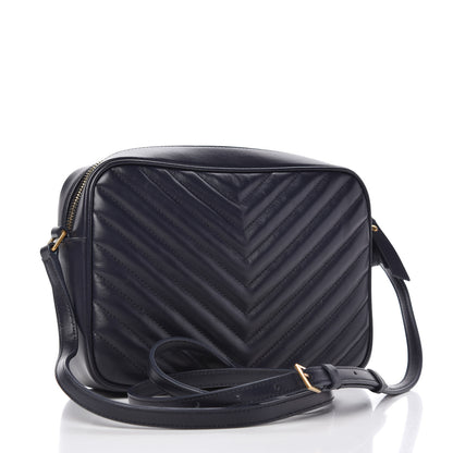Saint Laurent Calfskin Matelasse Monogram Lou Camera Bag Navy 3 of 11