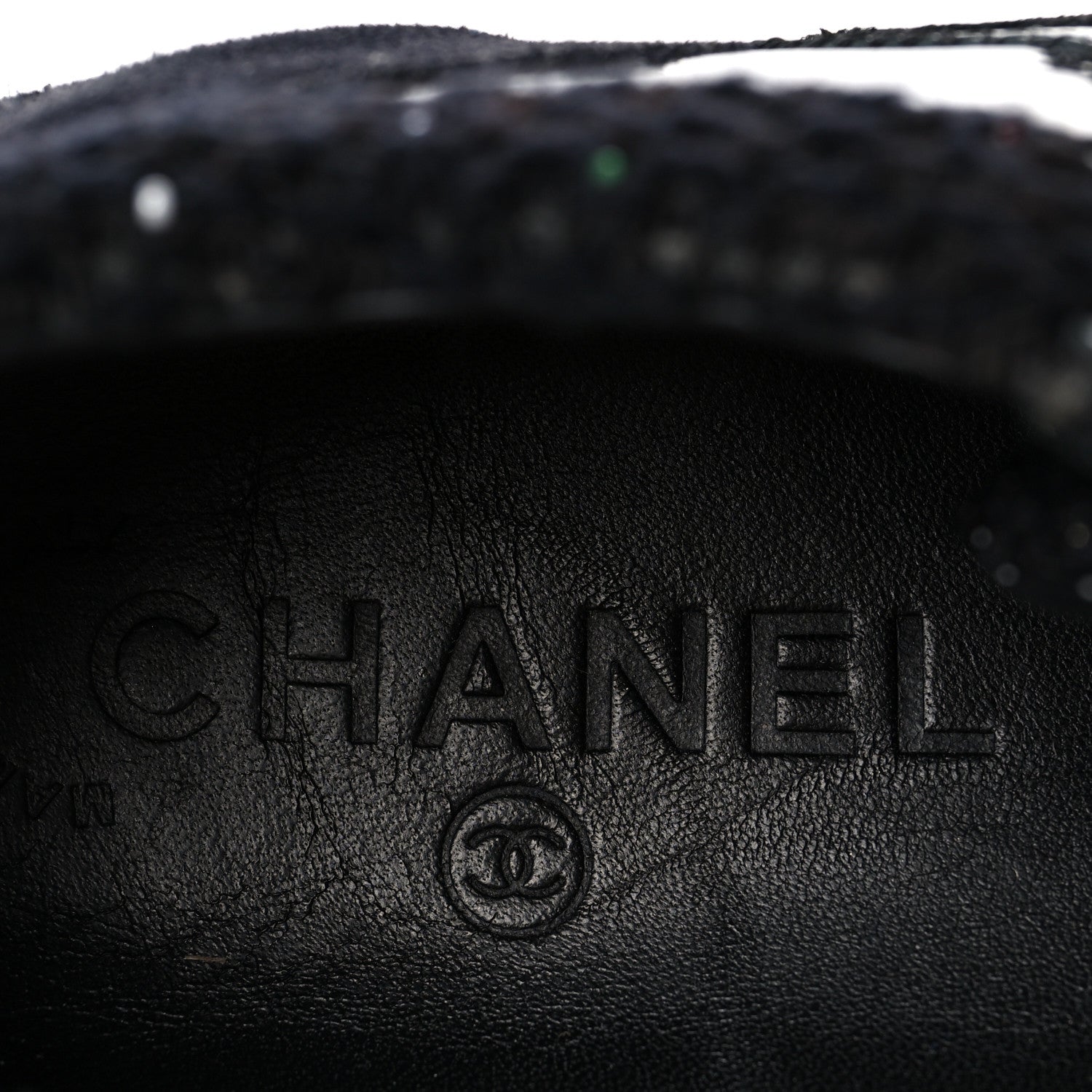 Chanel Tweed Suede Calfskin Runway Sneakers 38.5 Black Multicolor 6 of 6