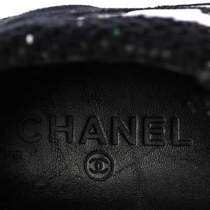 Chanel Tweed Suede Calfskin Runway Sneakers 38.5 Black Multicolor 6 of 6