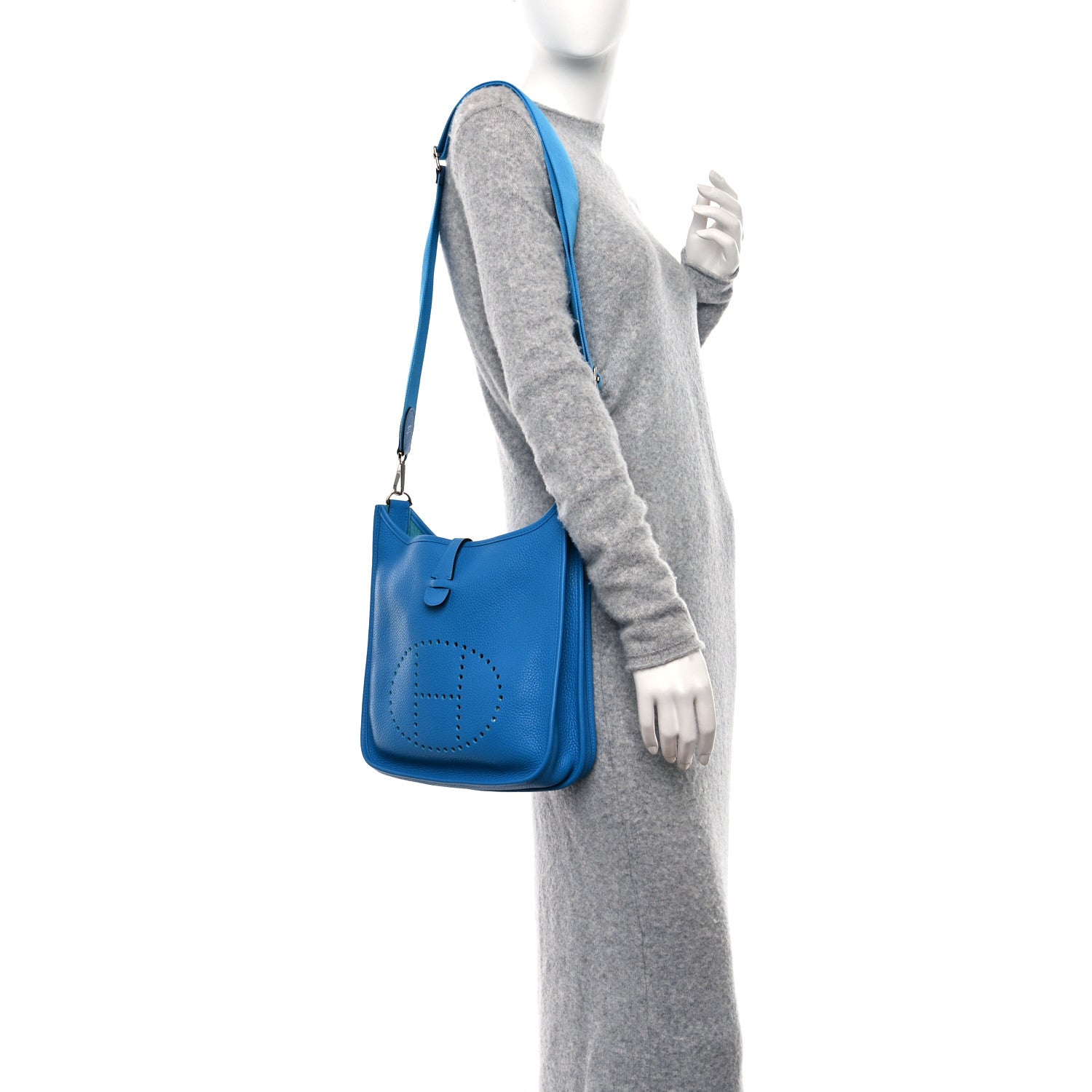 Hermes Taurillon Clemence Evelyne III PM Bleu Zanzibar 2 of 9
