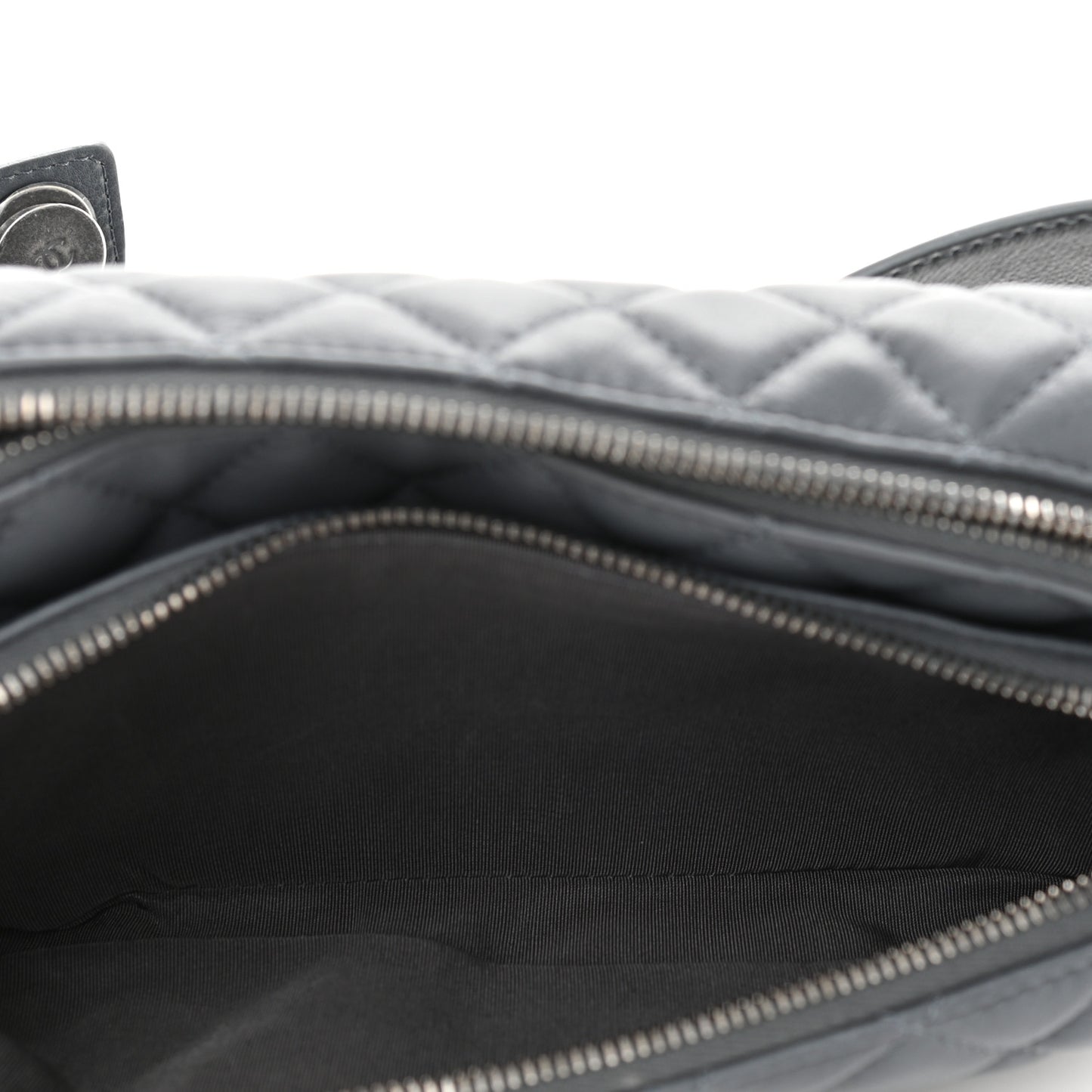 Calfskin Quilted Waist Bag Dark Grey