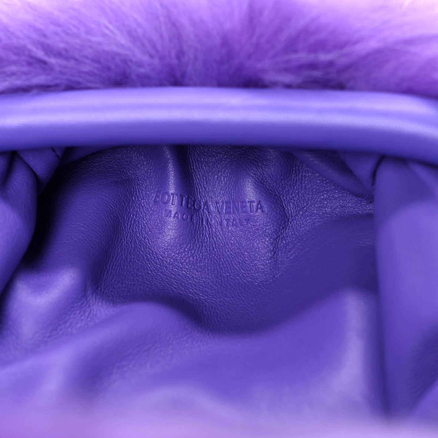 Shearling Lambskin Embellished The Mini Pouch Purple