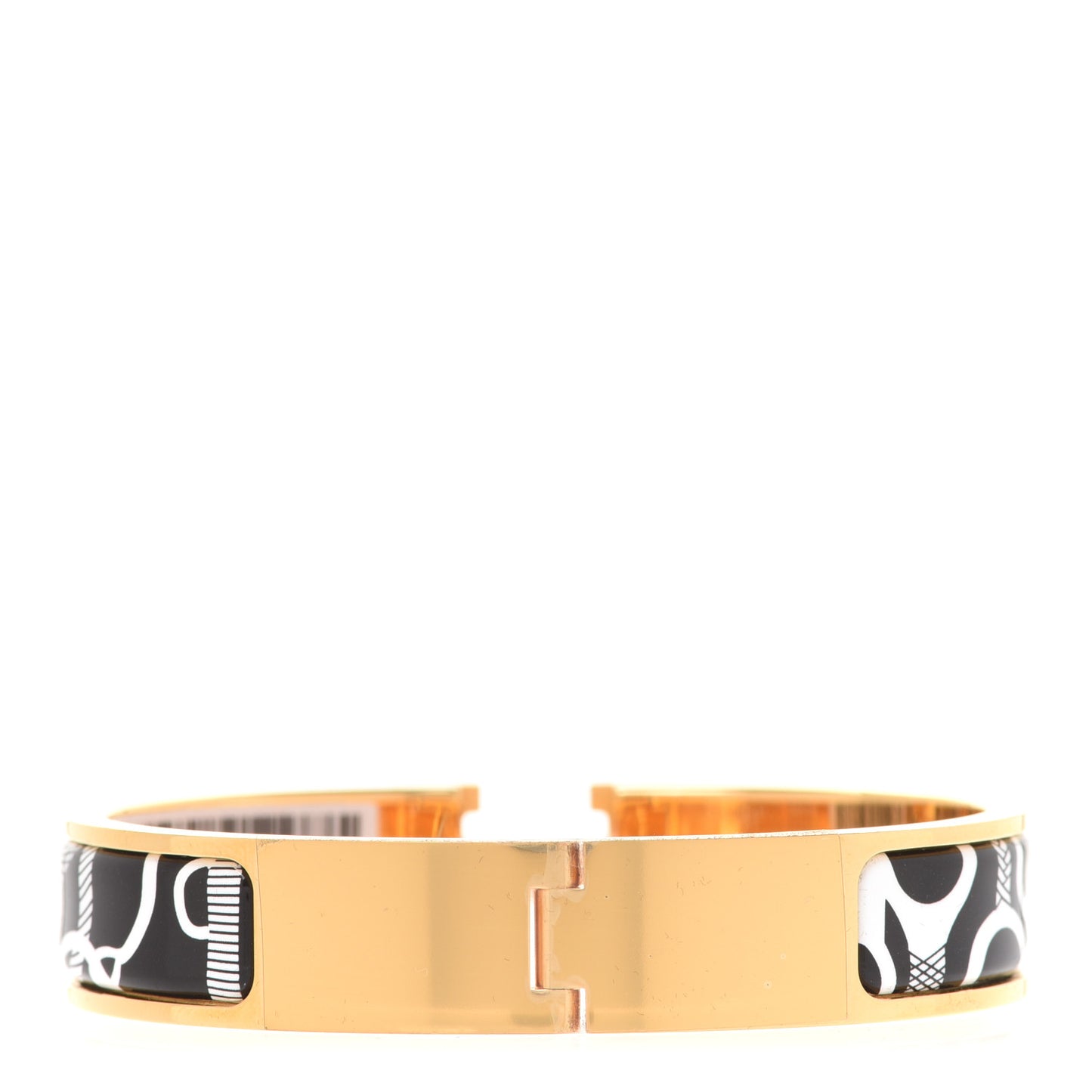 Enamel Printed Panoplie Equestre Narrow Clic Clac H Bracelet PM Positif Negatif