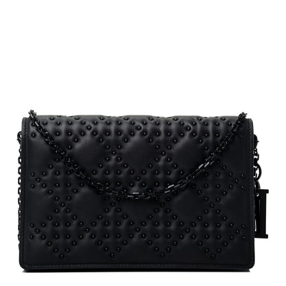 Christian Dior Ultra Matte Calfskin Cannage Studded Lady Dior Wallet on Chain Pouch Black 1 of 4