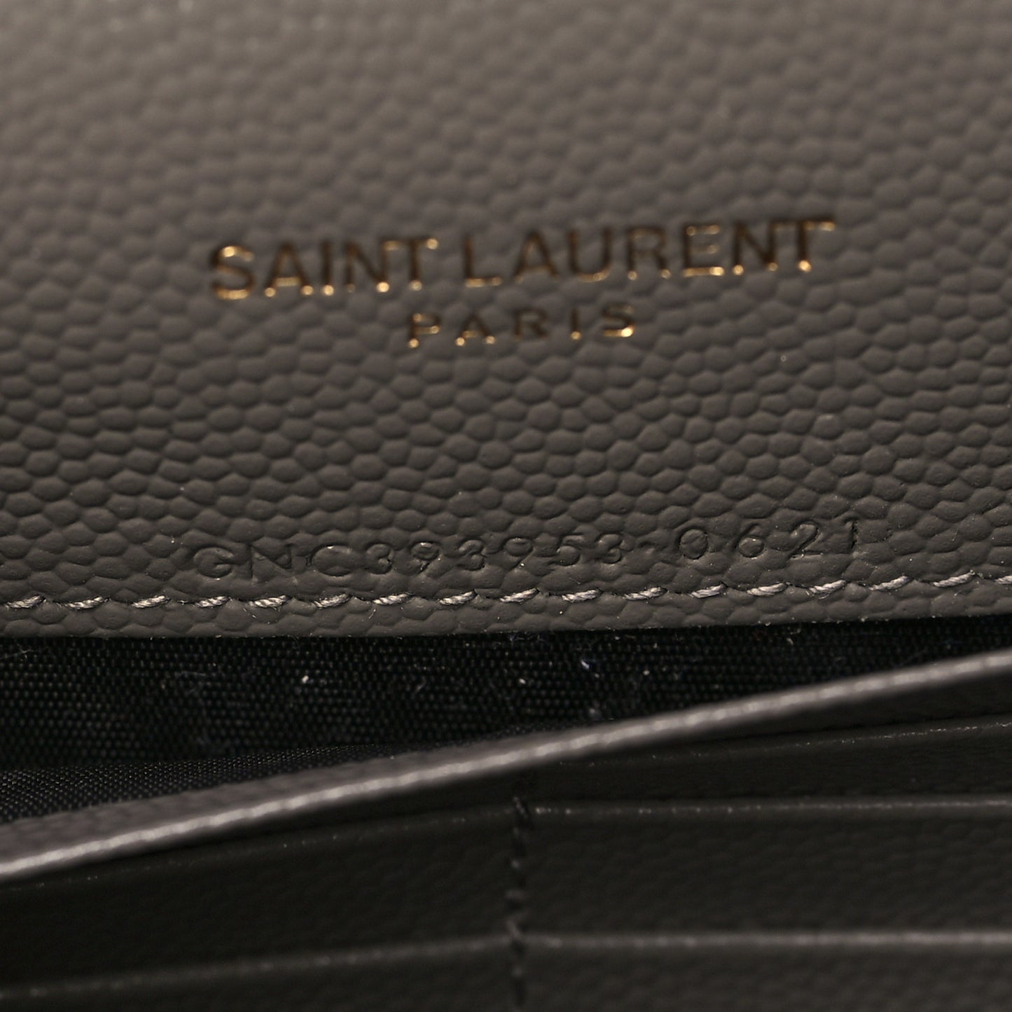 Grain De Poudre Matelasse Chevron Monogram Envelope Chain Wallet Earth