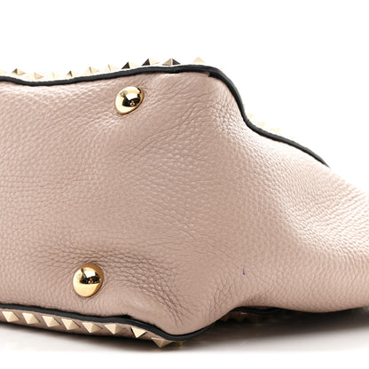 Valentino Garavani Pebbled Calfskin Medium Rockstud Tote Poudre 9 of 10