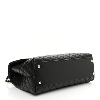 Chanel Caviar Quilted Medium Coco Handle Flap Black 6 of 27