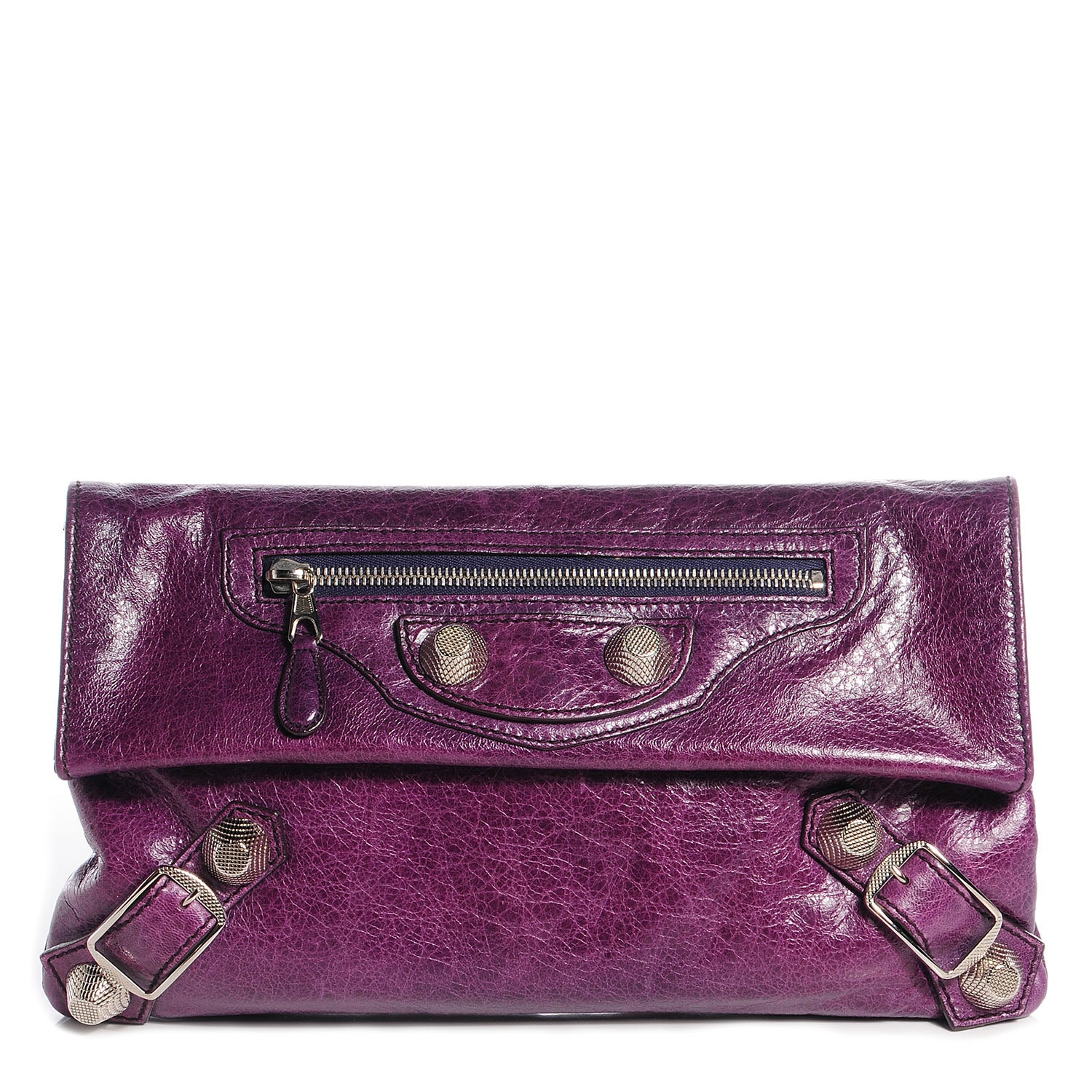 Balenciaga Agneau Giant 21 Silver Hardware Envelope Clutch Raisin 1 of 13