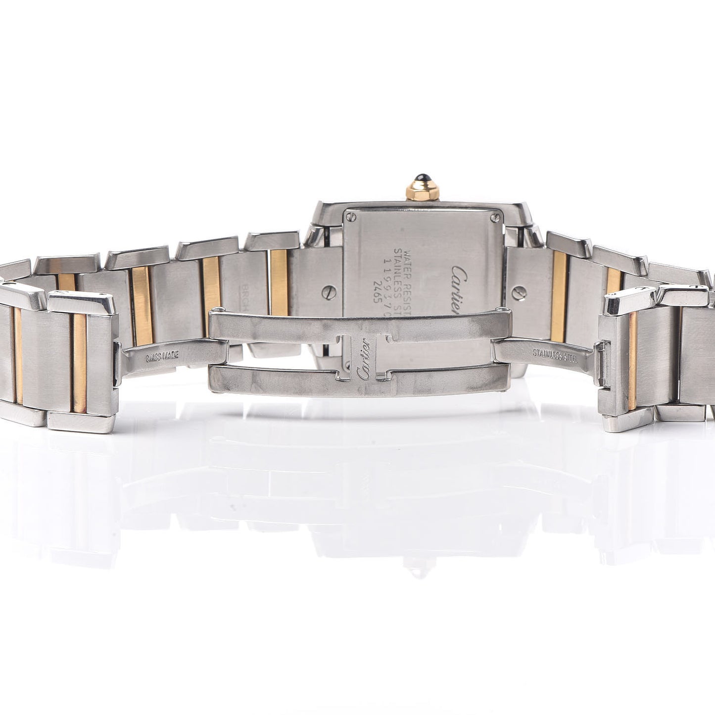 Stainless Steel 18K Yellow Gold 25mm Tank Francaise Quartz Watch