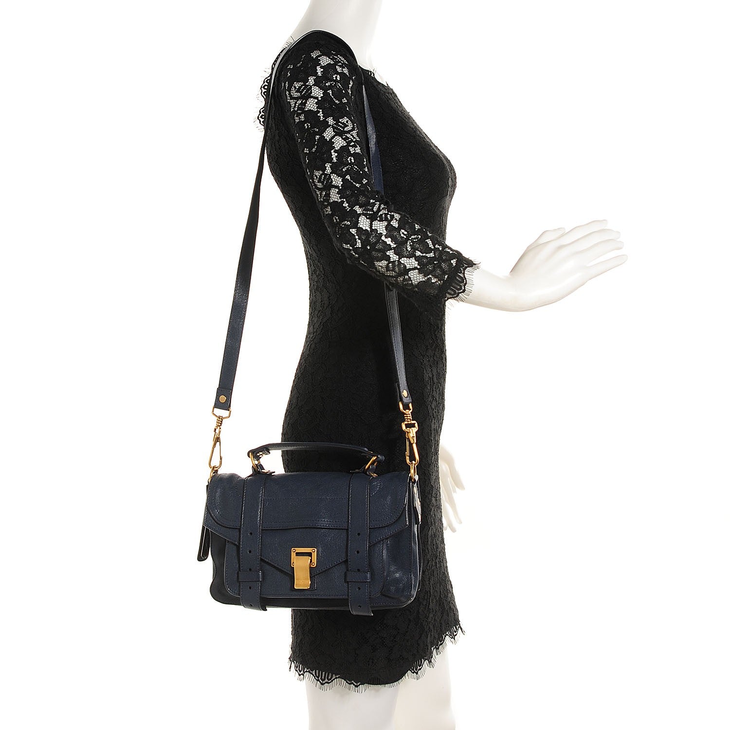 Proenza Schouler Lambskin Tiny PS1 Satchel Midnight 2 of 13