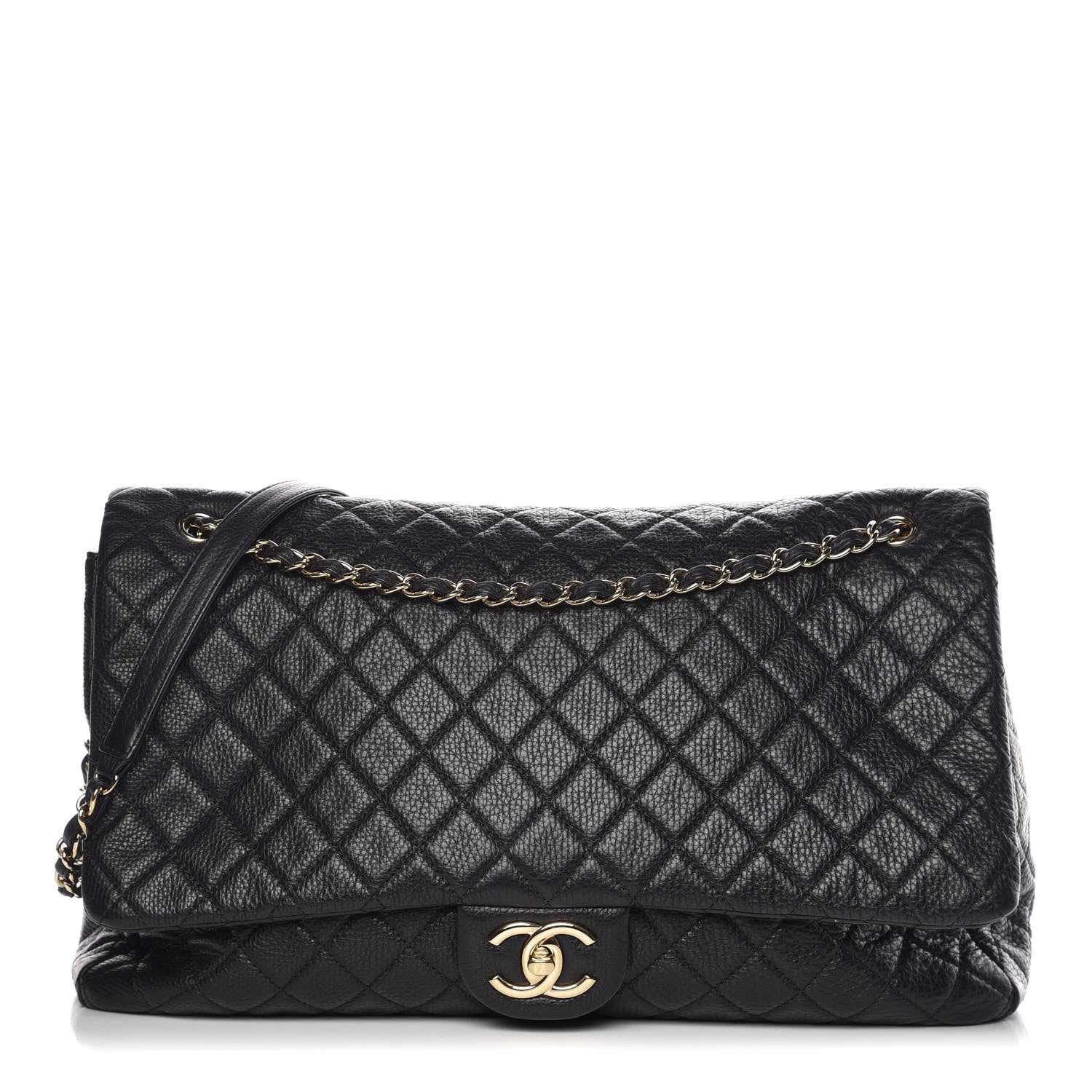 Chanel Calfskin Quilted XXL Travel Flap Bag Black 1 of 9