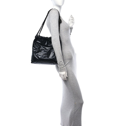 Chanel Shiny Calfskin Quilted Small Chanel 22 So Black 2 of 12