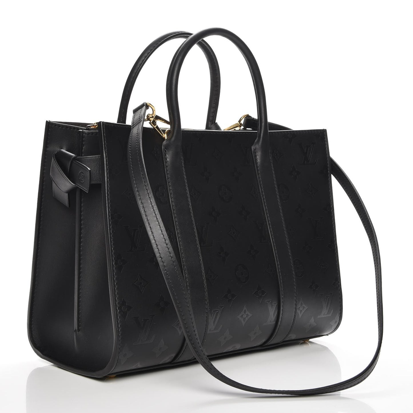 Monogram Cuir Plume Very Tote MM Black