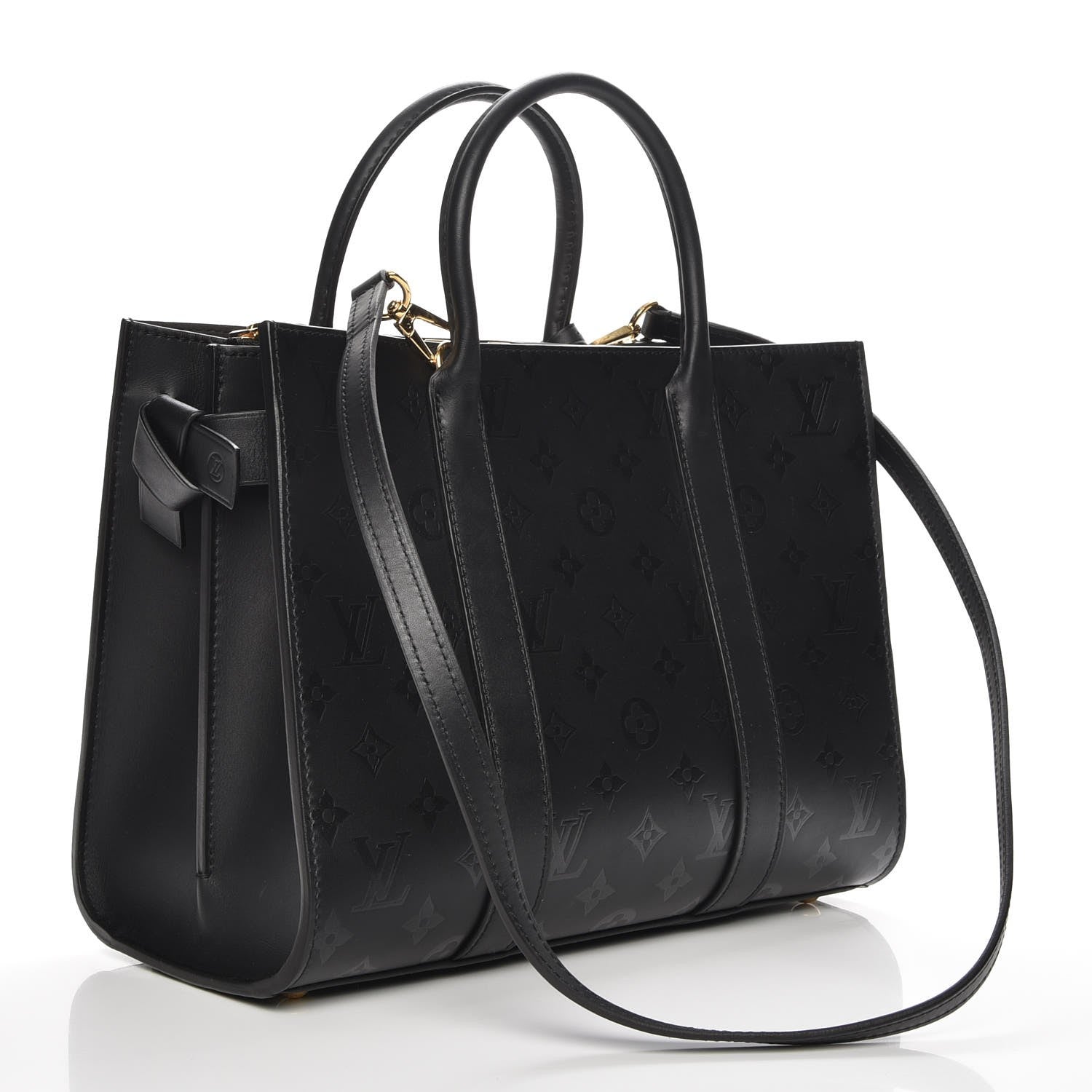 Louis Vuitton Monogram Cuir Plume Very Tote MM Black 4 of 8