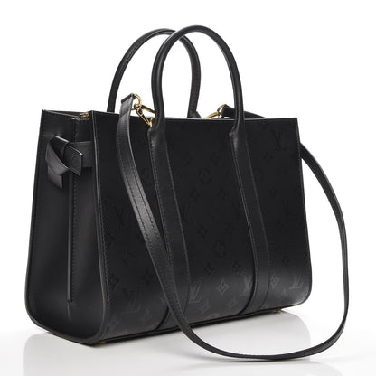 Louis Vuitton Monogram Cuir Plume Very Tote MM Black 4 of 8