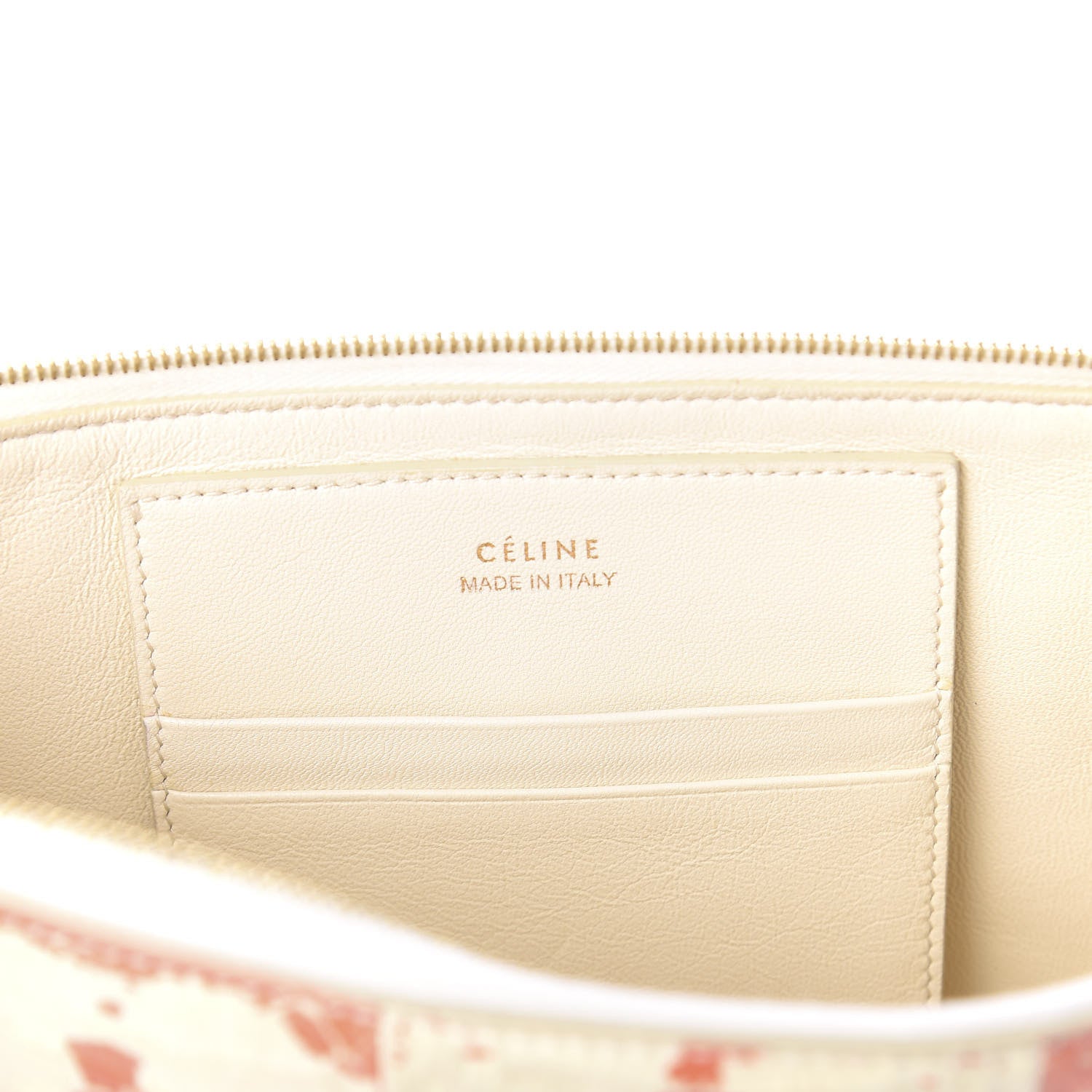 Celine Watersnake Clutch Pouch Orange White 8 of 9