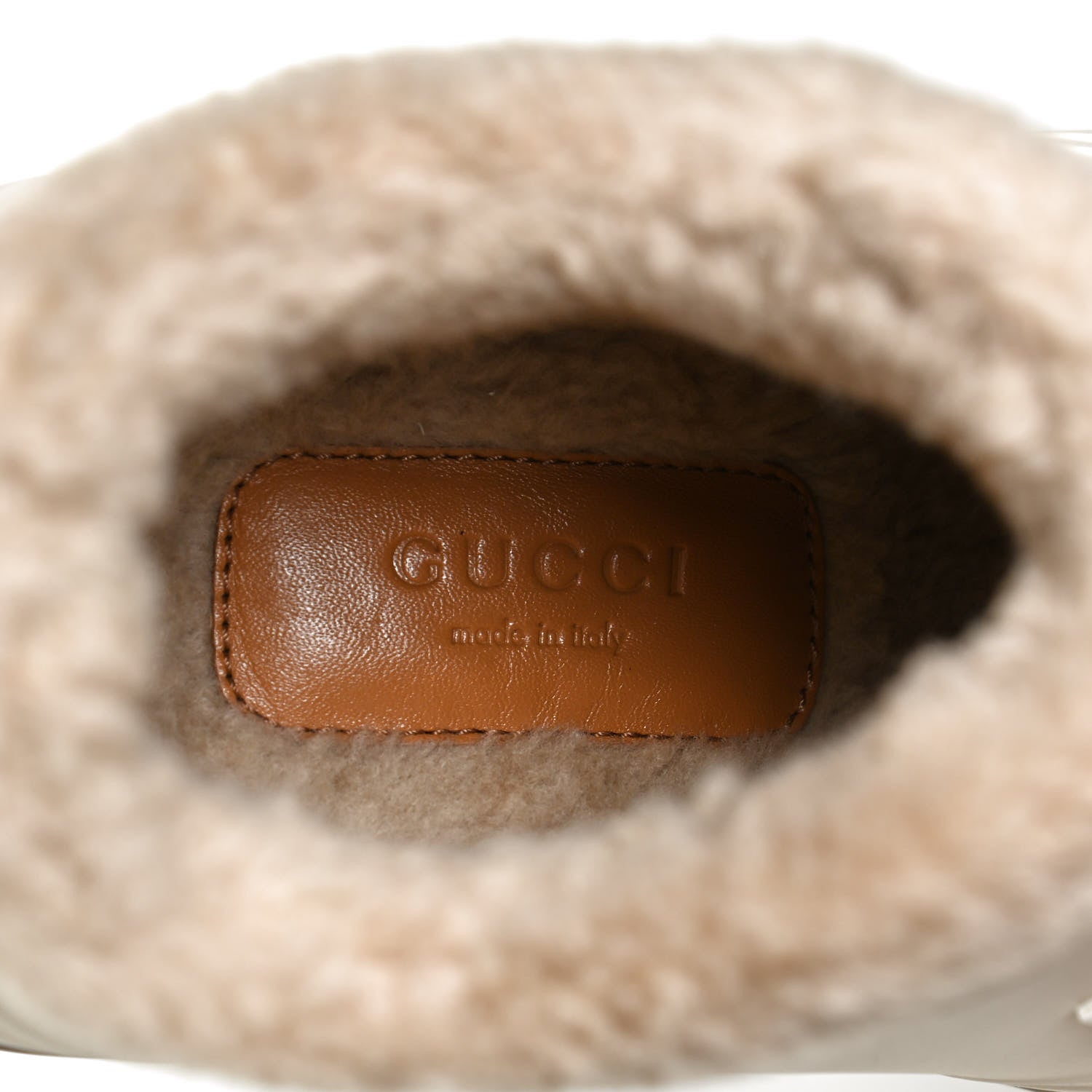 Gucci Rubber Wool Womens Crossy Ankle Boots 35 Mystic White Butterscotch 10 of 11