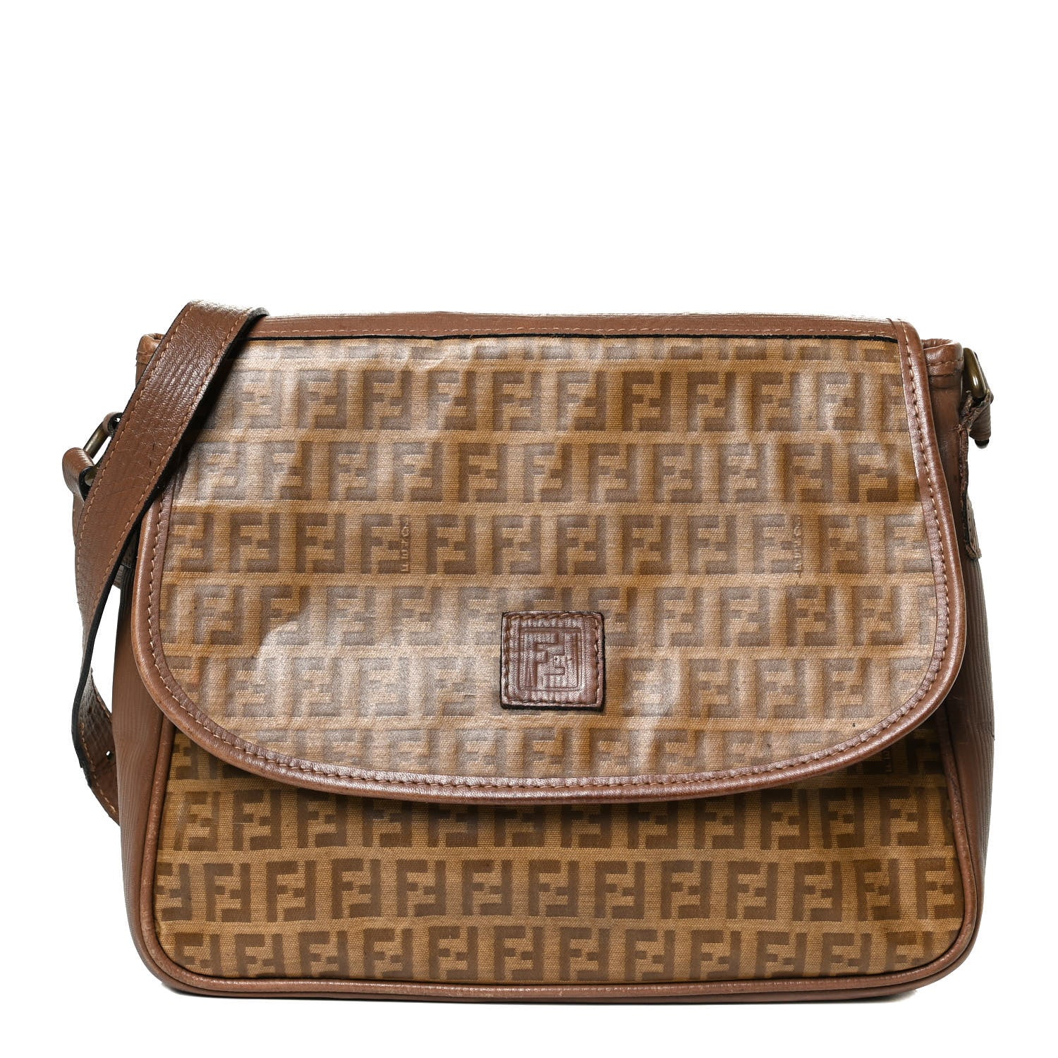 Fendi Zucchino Spalmati Messenger Bag Brown 1 of 11