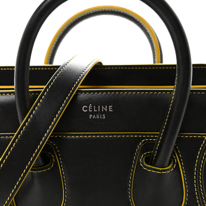 Celine Satin Calfskin Nano Debossed Luggage Black Yellow 7 of 9