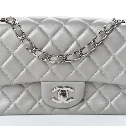 Chanel Metallic Lambskin Quilted Mini Rectangular Flap Silver 8 of 15
