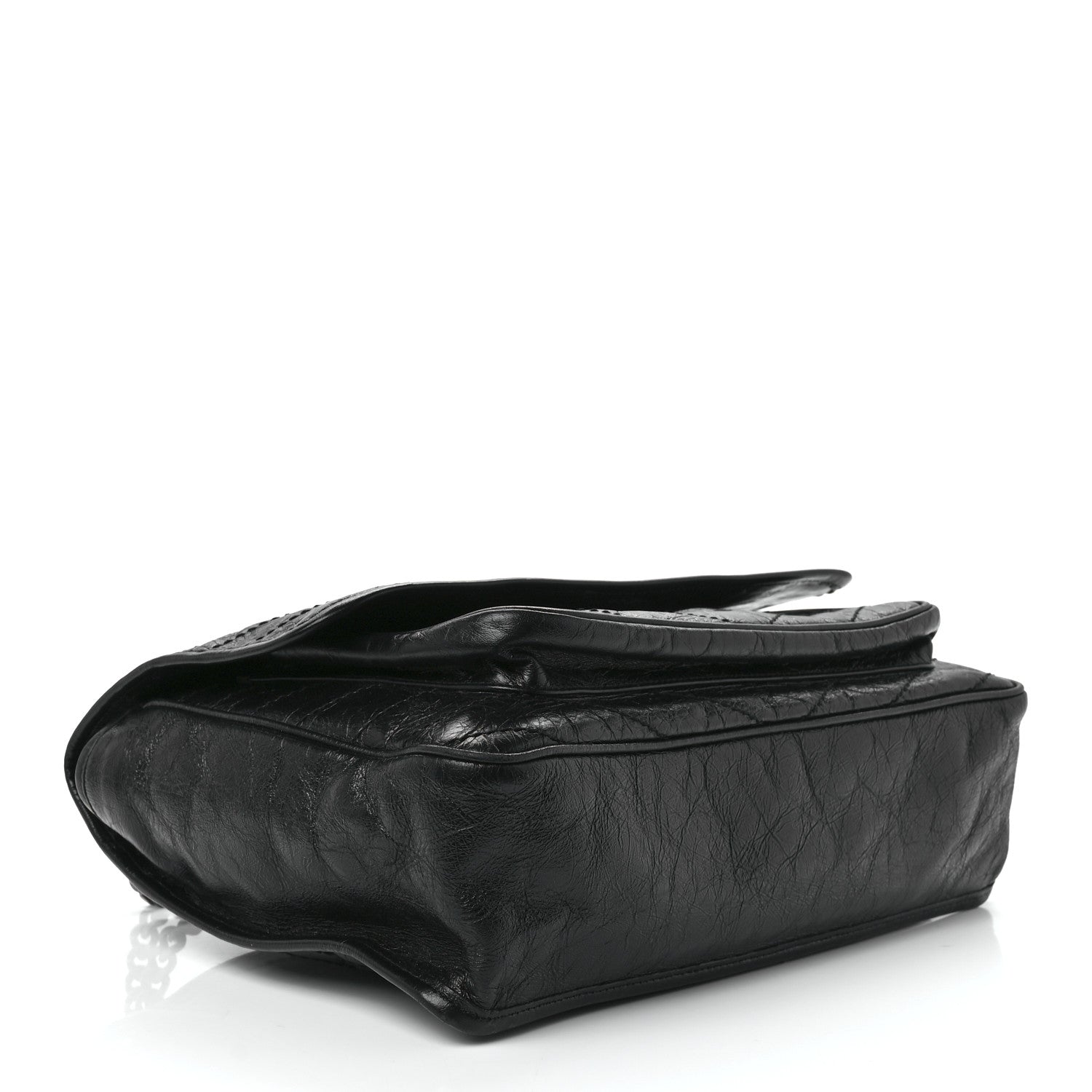 Saint Laurent Crinkled Calfskin Matelasse Monogram Large Niki Chain Satchel Black 4 of 12