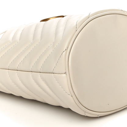 Gucci Calfskin Matelasse Mini GG Marmont 2.0 Bucket Bag White 8 of 9