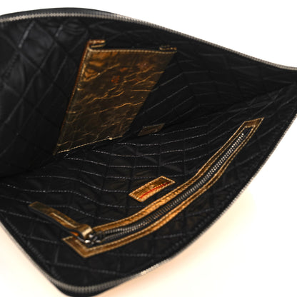 Chanel Metallic Lambskin Medium Je Ne Suis Pas En Solde Pouch Clutch Gold 9 of 11